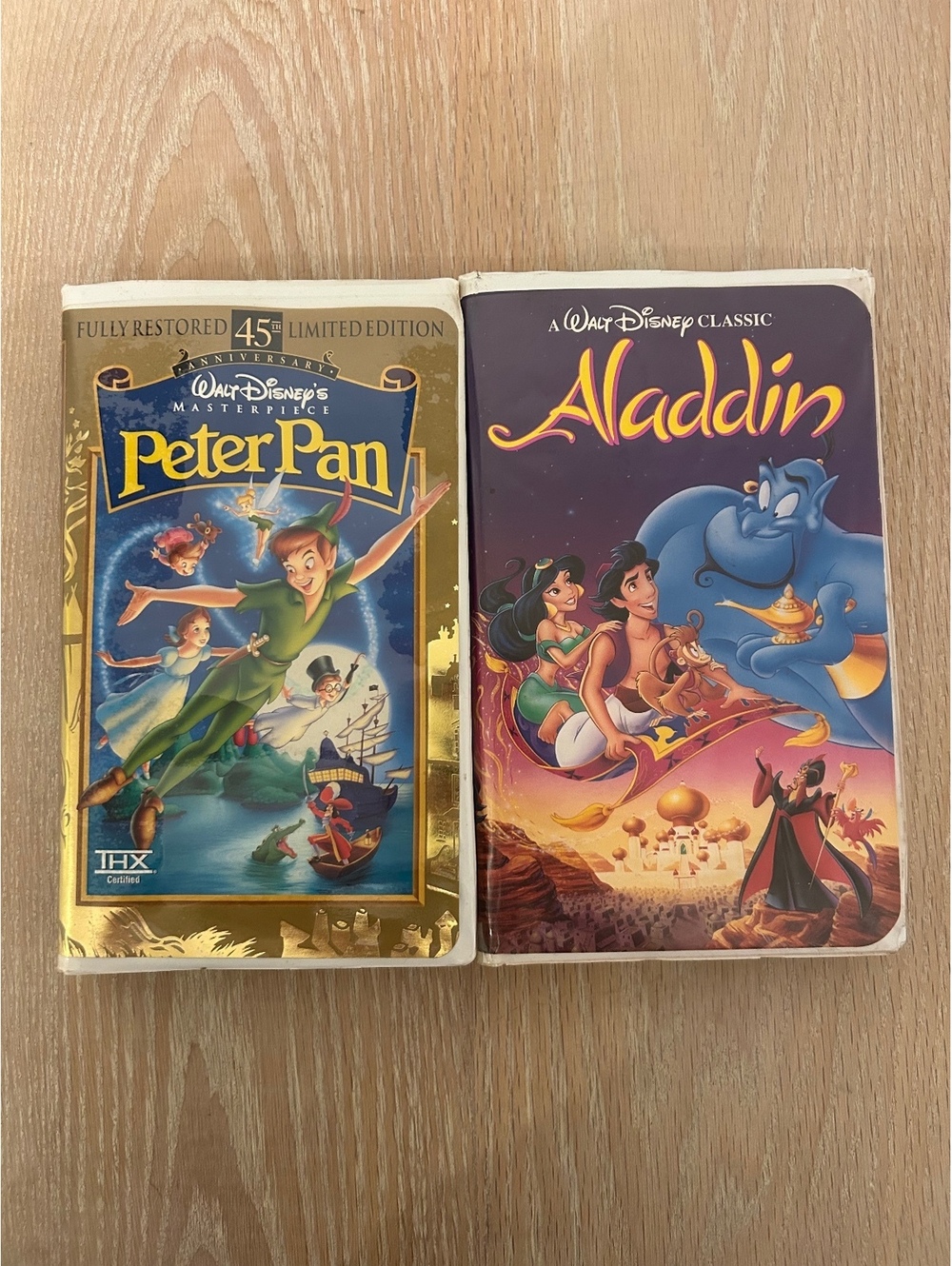 Walt Disney Classic Peter Pan & Aladdin VHS Tape Set